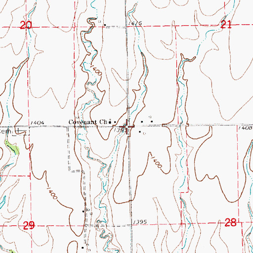 Topographic Map of Calderhead, KS