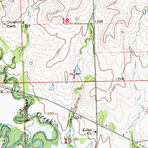 Topographic Map of Downing (historical), KS