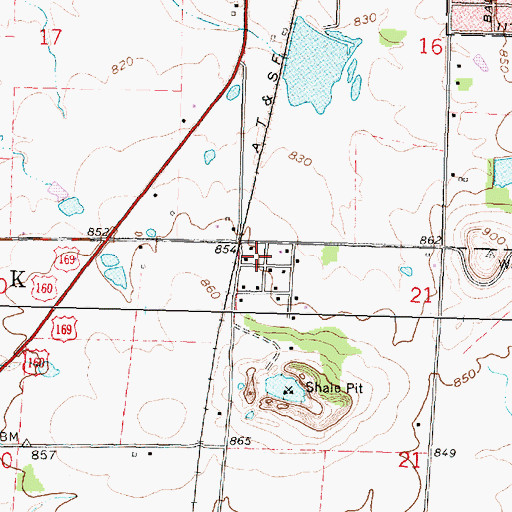 Topographic Map of Corbin (historical), KS