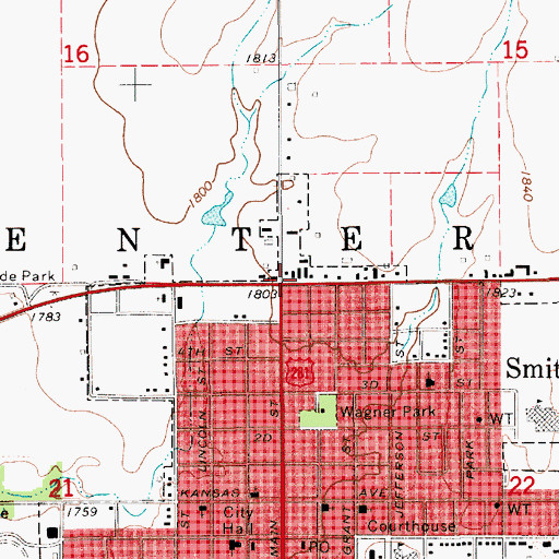 Topographic Map of Smith County, KS