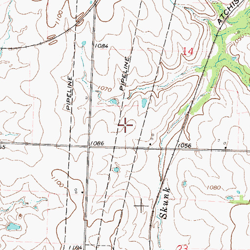 Topographic Map of Anderson County, KS
