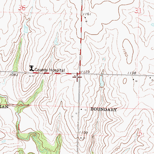 Topographic Map of Brown County, KS
