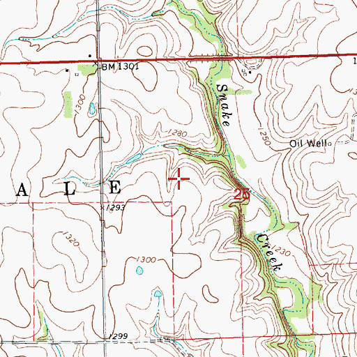 Topographic Map of Cowley County, KS