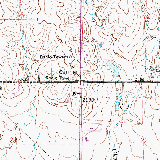 Topographic Map of Ellis County, KS