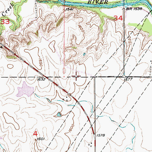 Topographic Map of Ellsworth County, KS