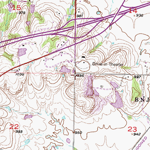 Topographic Map of Franklin County, KS