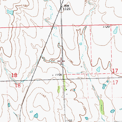 Topographic Map of Greenwood County, KS