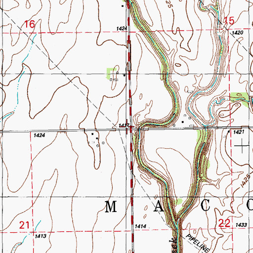 Topographic Map of Harvey County, KS