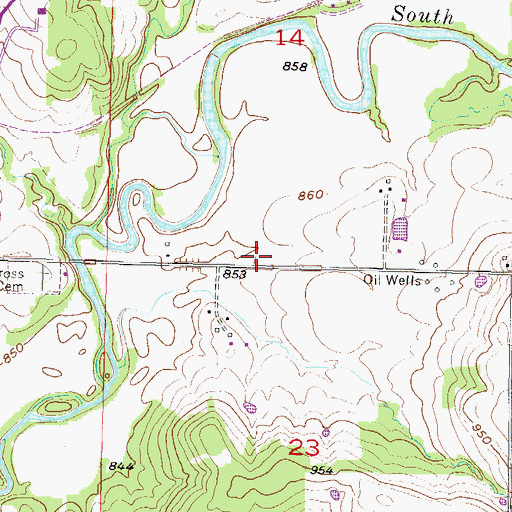 Topographic Map of Miami County, KS