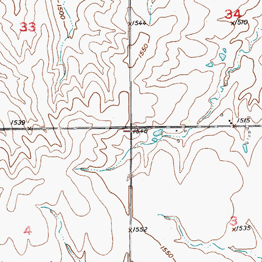Topographic Map of Mitchell County, KS