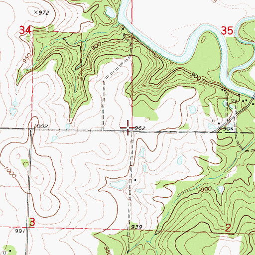 Topographic Map of Neosho County, KS