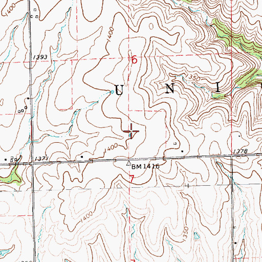 Topographic Map of Pottawatomie County, KS