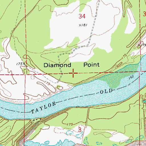 Topographic Map of Diamond Point, AR