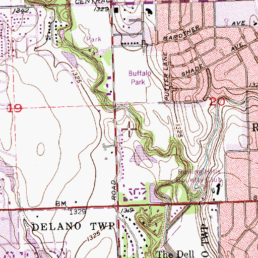 Topographic Map of Sedgwick County, KS