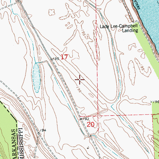 Topographic Map of Diamond Woods, AR