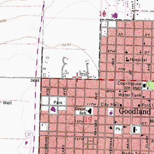 Topographic Map of Sherman County, KS