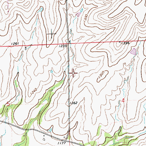 Topographic Map of Wabaunsee County, KS