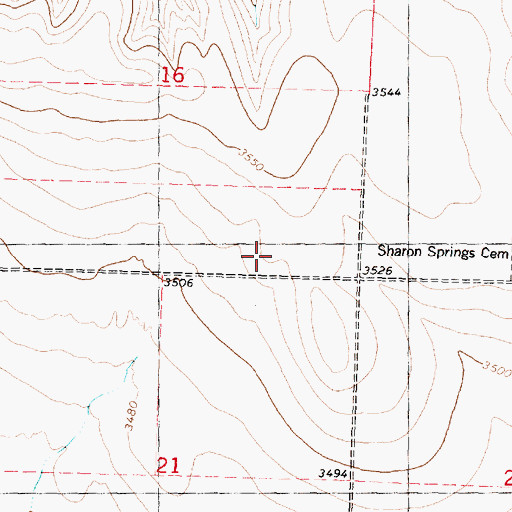 Topographic Map of Wallace County, KS