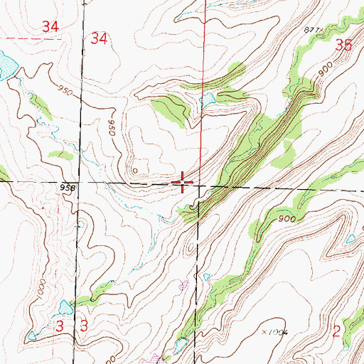 Topographic Map of Wilson County, KS