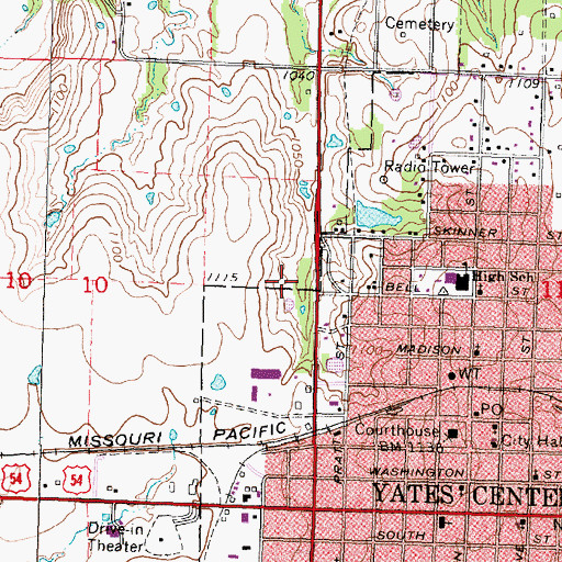 Topographic Map of Woodson County, KS