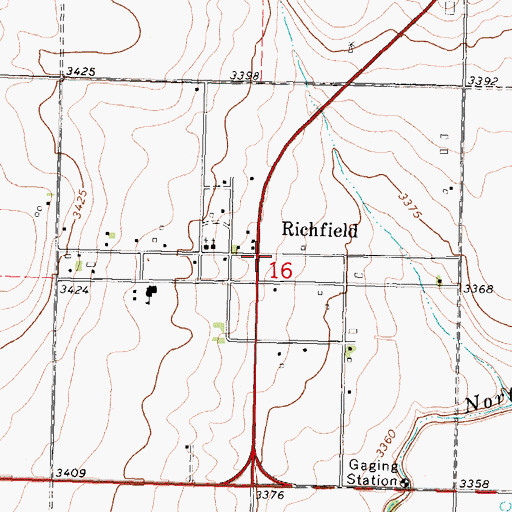 Topographic Map of Richfield, KS