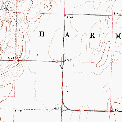 Topographic Map of Township of Harmony, KS