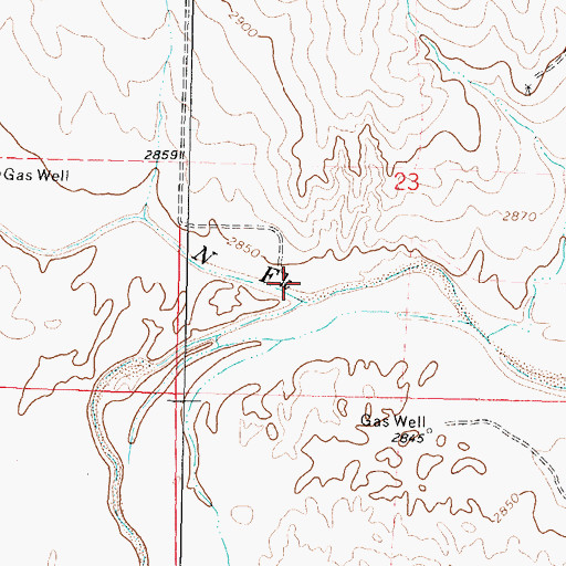 Topographic Map of North Fork Cimarron River, KS