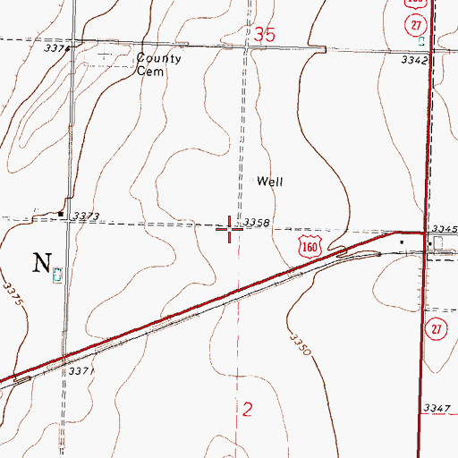 Topographic Map of Township of Stanton, KS