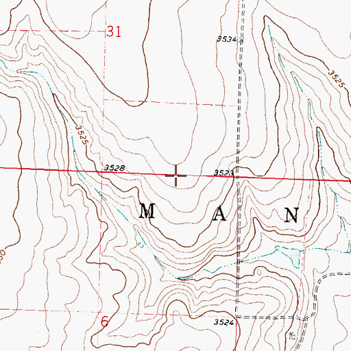 Topographic Map of Township of Manter, KS