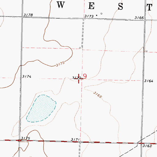 Topographic Map of Township of West Center, KS