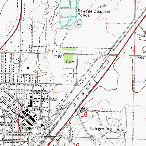 Topographic Map of Elkhart, KS