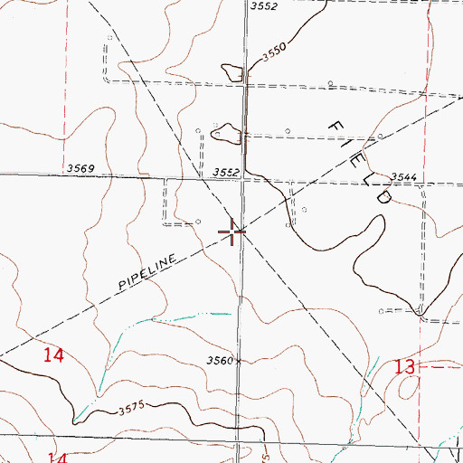 Topographic Map of Taloga Oil and Gas Field, KS