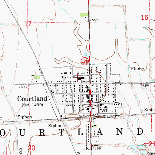 Topographic Map of Pike Valley Junior High School, KS