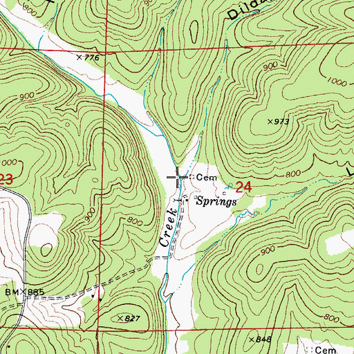 Topographic Map of Dilday Hollow, AR