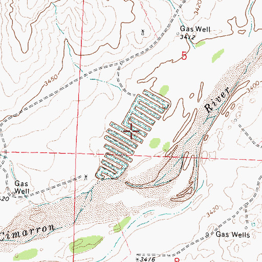 Topographic Map of Morton Wildlife Area, KS