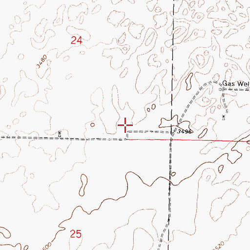 Topographic Map of Pasture Number Thirtyfour, KS