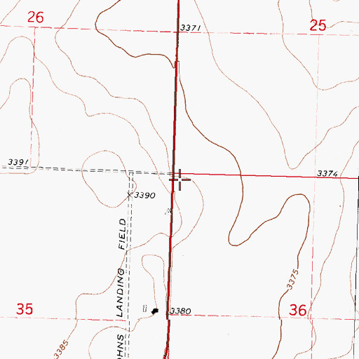 Topographic Map of Roanoke (historical), KS