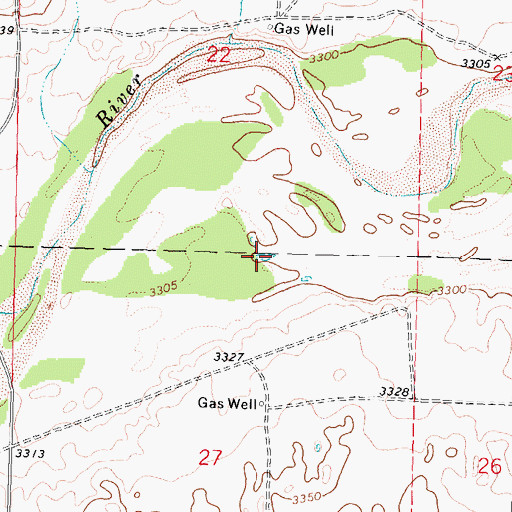 Topographic Map of Wilburton Pond, KS