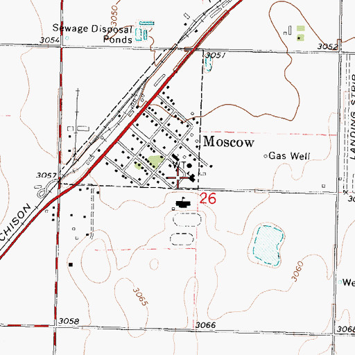 Topographic Map of Moscow Elementary School, KS