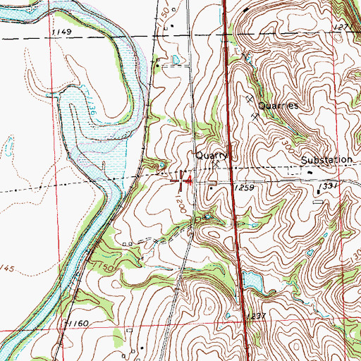 Topographic Map of Palmetto (historical), KS