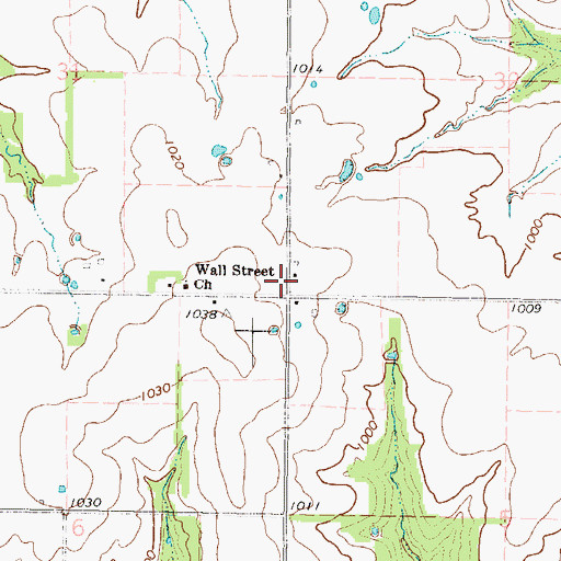 Topographic Map of Wall Street (historical), KS