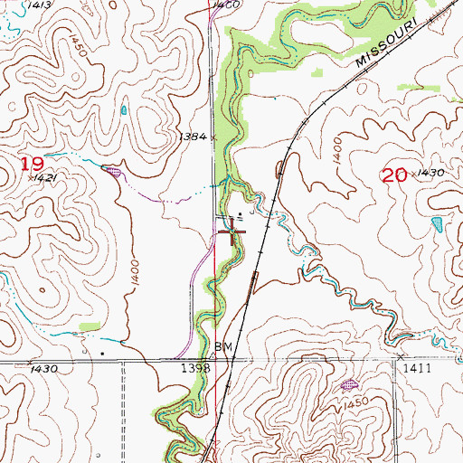 Topographic Map of Dry Creek (historical), KS