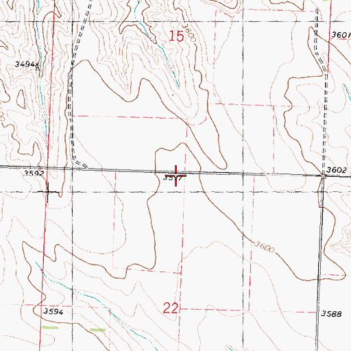 Topographic Map of Green Valley School (historical), KS