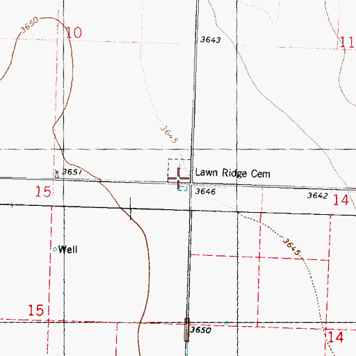 Topographic Map of Lawn Ridge Church (historical), KS