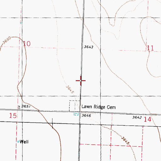 Topographic Map of Lawn Ridge School (historical), KS