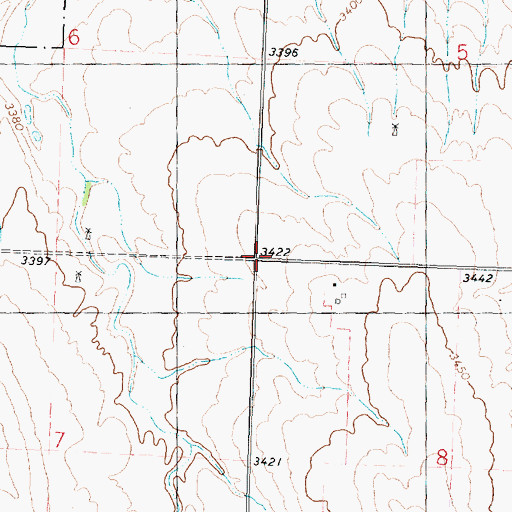 Topographic Map of Mount Zion School (historical), KS