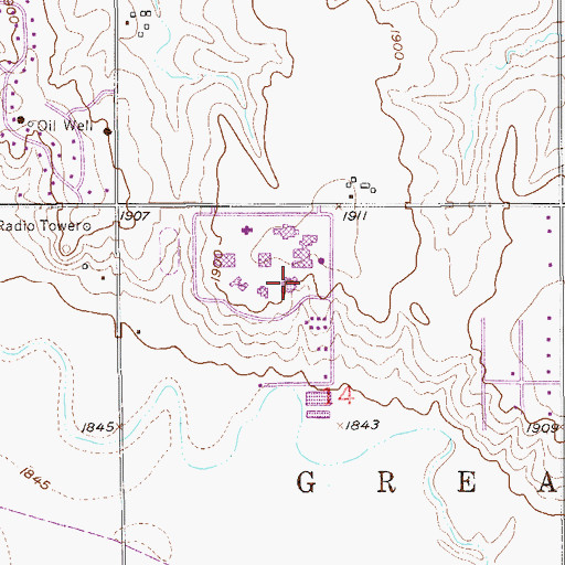 Topographic Map of Fort Zarah (historical), KS