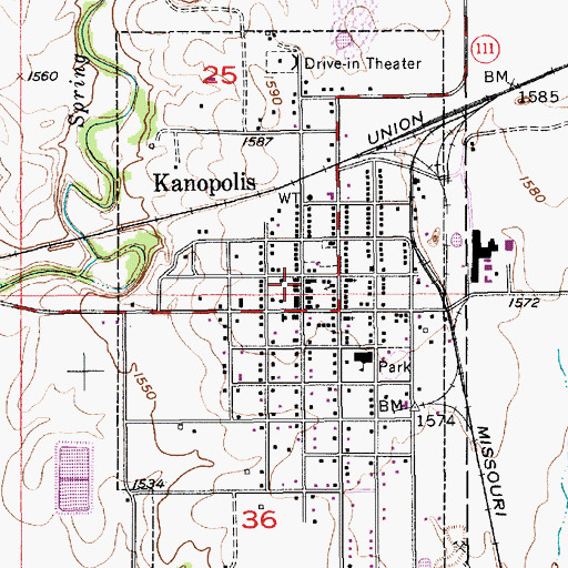 Topographic Map of Fort Harker (historical), KS