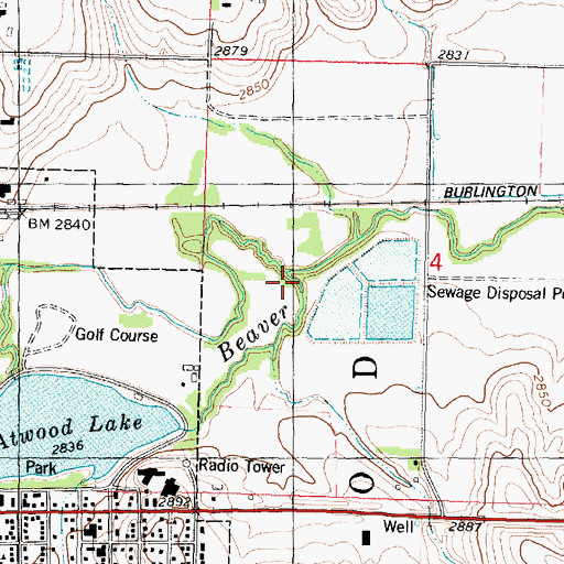 Topographic Map of Little Beaver Creek, KS