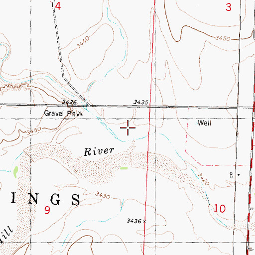 Topographic Map of Township of Sharon Springs, KS